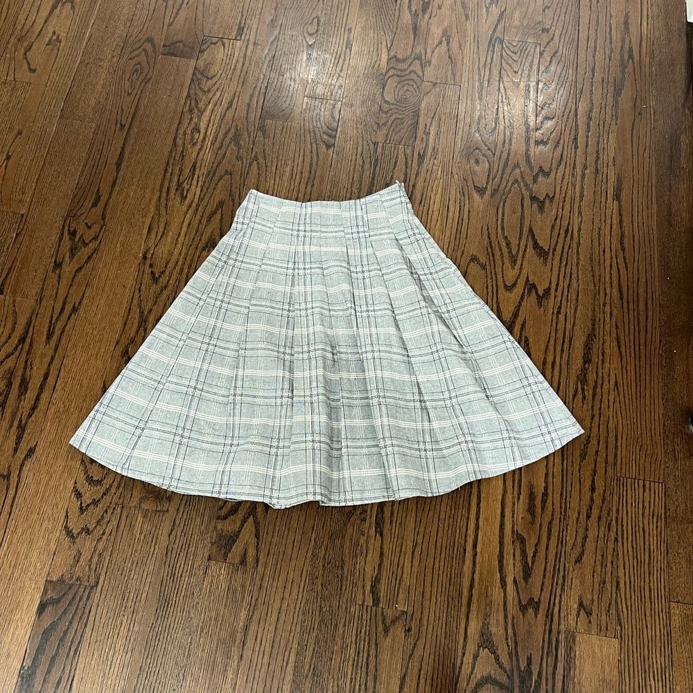 Burberry Kids Plaid Skirt - Black and White